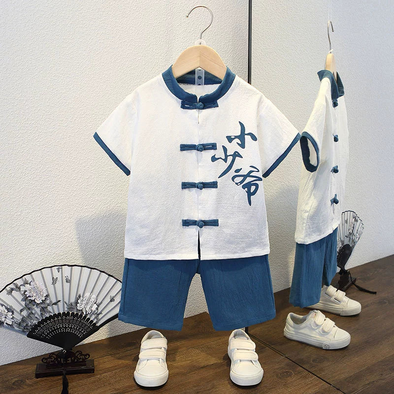 Children Chinese Style Suit, Little Master Blue