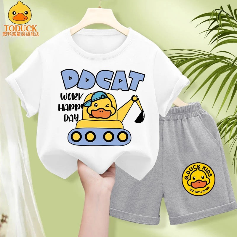 G.Duck Official 2025 Summer Kids’ Grey Pants Collection