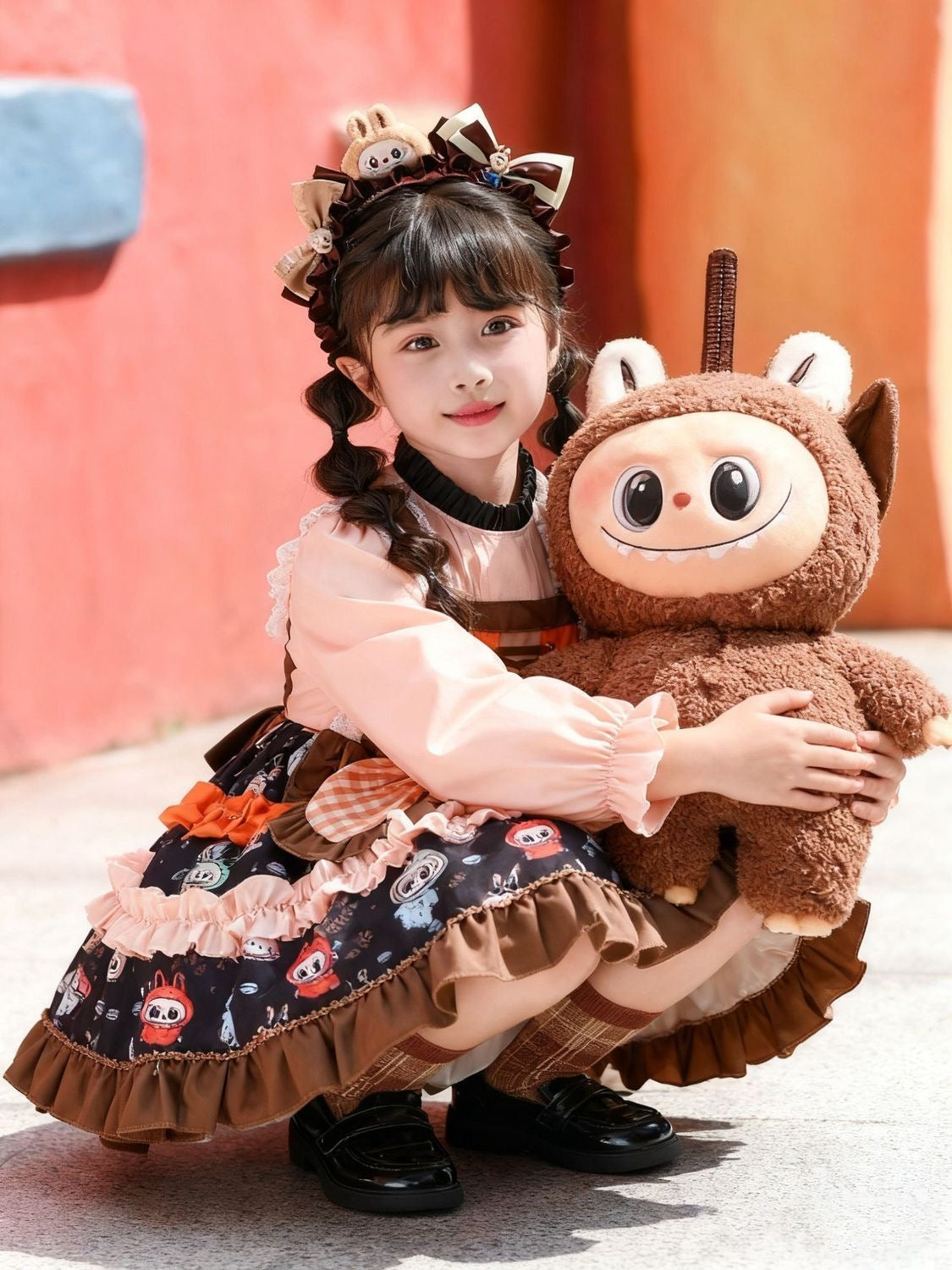 Authentic 2025 New Labubu Lolita Dress hugging labubu