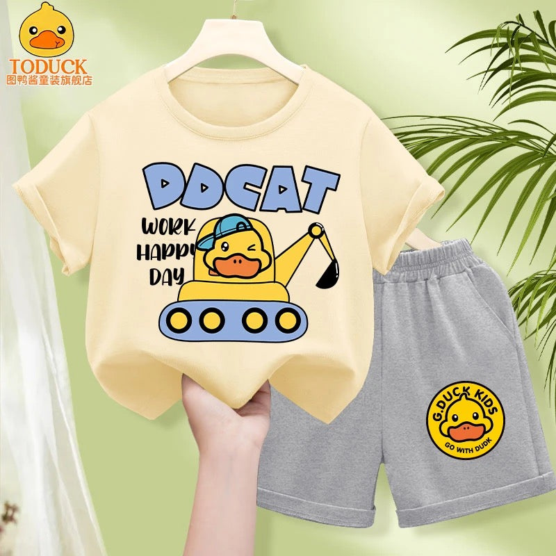 G.Duck Official 2025 Summer Kids’ Grey Pants Collection